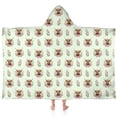 thumbnail image 1 of Green Highland Cow Flower Pattern Hooded Bath Towel，60"x35" for Ages 3 To 12 Kids, Quick Dry Lightweight Soft Microfiber Hood Beach Towel Cover Up for Kids, 1 of 7