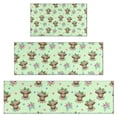 thumbnail image 1 of Green Highland Cow Flower Pattern Kitchen Rugs Sets Of 3,Kitchen Runner Rugs Non Skid Washable,Decorative Kitchen Floor Mats for Kitchen,Sink,Laundry,17"x30"+ 17"x47" + 17"x59", 1 of 6
