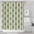 thumbnail image 1 of Green Highland Cow Flower Pattern Shower Curtain 84"x72" ,Bathroom Decorative Shower Curtains Set with 12 Hooks,Modern Waterproof Washable Shower Curtain, 1 of 6