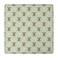 thumbnail image 1 of Green Highland Cow Flower Pattern Square Fitted Tablecloth with Elastic Edge,Square Table Cover,Washable Elastic Table Cover for Home Kitchen Party Decor 34"x34", 1 of 6