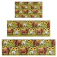 thumbnail image 1 of Green Highland Cow Sunflower Field Pattern Kitchen Rugs Sets Of 3,Kitchen Runner Rugs Non Skid Washable,Decorative Kitchen Floor Mats for Kitchen,Sink,Laundry,17"x30"+ 17"x47" + 17"x59", 1 of 6
