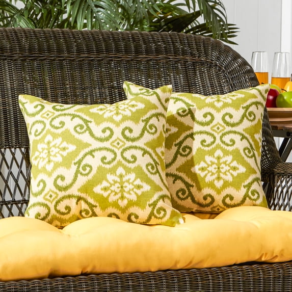 Green Hill Market Shoreham Ikat Outdoor Square Throw Pillow (2-pack)