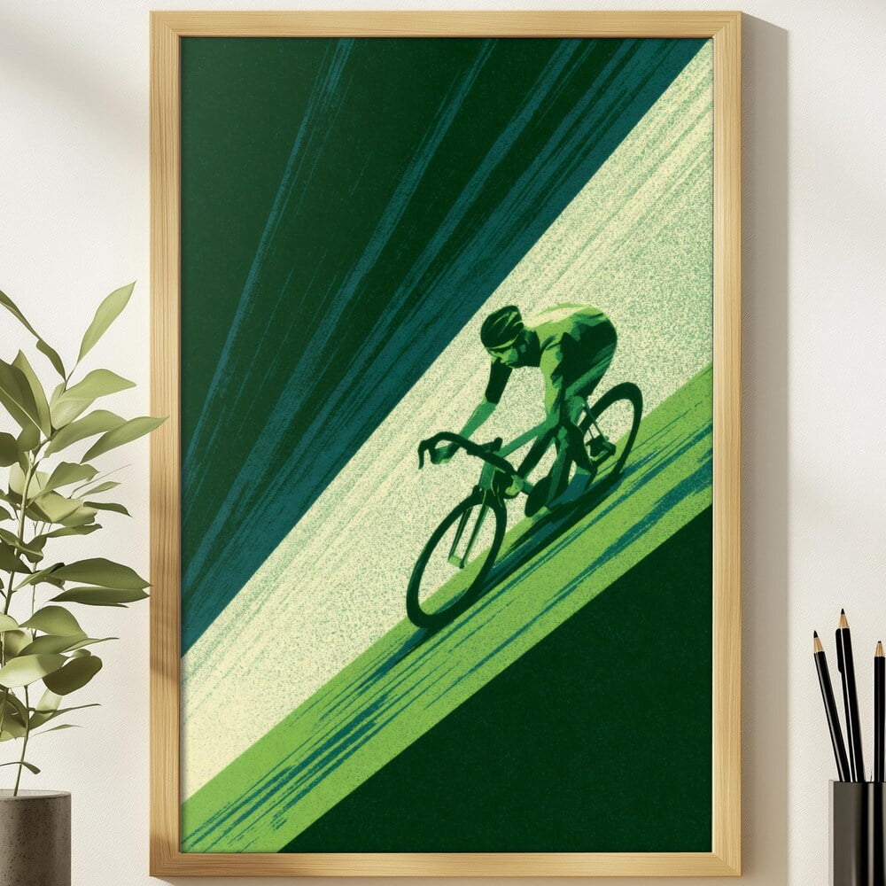 Green Hillside Rider Riso Man Cave Boys Poster - Walmart.com