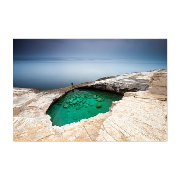 Green Hole - Greece Photography Seascape Nature Scenic Coast Ocean Travel Poster Landscape Unframed Wall Art Print 24 x 36 inches