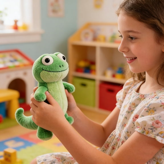 Green Hoppers Tom Lizard Stuffed Figurine – Soft Plush Toy for Collectors, Ideal for Living Room, Shelf & Tropical Home Decor, Perfect Birthday Gift for Fans 5.9"