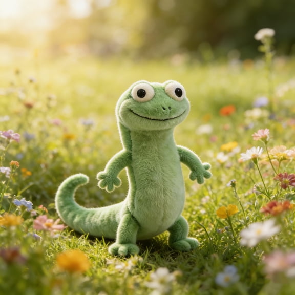 Green Hoppers Tom Lizard Stuffed Figurine – Soft Plush Toy for Collectors, Ideal for Living Room, Shelf & Tropical Home Decor, Perfect Birthday Gift for Fans 9.84"