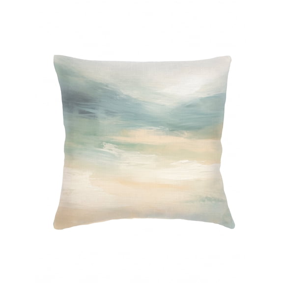 Green Horizon Linen Pillow 20x20 Down Alternative
