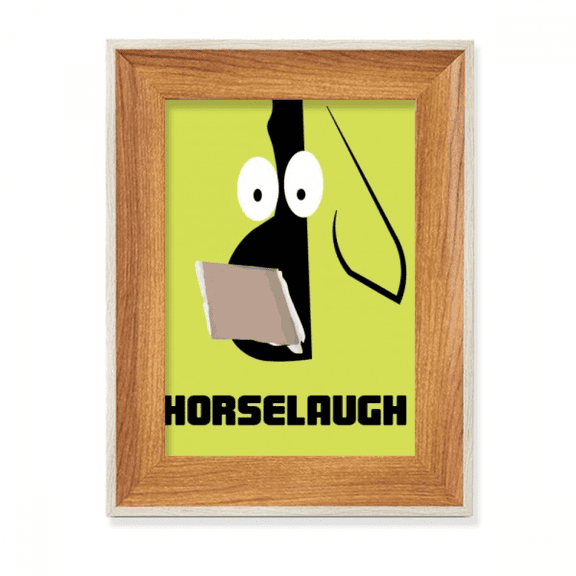 Green Horse Horselaugh Wide Mouth Desktop Wooden Photo Frame Display Picture Art Painting Multiple Sets
