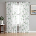 thumbnail image 1 of Green Horse Semi Sheer Curtains 108 Inch Length 2 Panels Set, Watercolor Vintage Animals Sheer Kitchen Curtain Privacy Voile Window Curtain for Living Room Bedroom Rod Pocket Drapes, 1 of 7