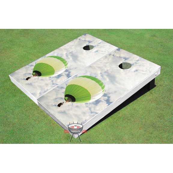 Green Hot Air Balloon Theme Cornhole Boards