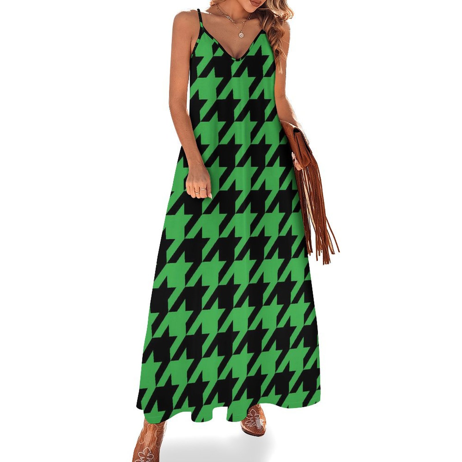 green emerald velvet dress Green Houndstooth Dress Small