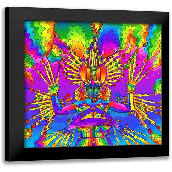 Green, Howie 12x12 Black Modern Framed Museum Art Print Titled - Lightning Man