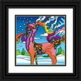 thumbnail image 1 of Green, Howie 12x12 Black Ornate Wood Framed with Double Matting Museum Art Print Titled - Pop Art Reindeer, 1 of 4