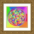 thumbnail image 1 of Green, Howie 12x12 Gold Ornate Wood Framed with Double Matting Museum Art Print Titled - Sacred Geo Flower of Life, 1 of 4