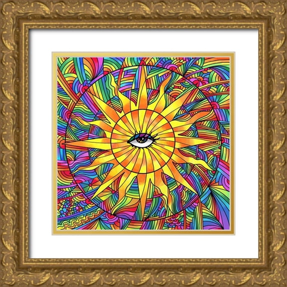 Green, Howie 12x12 Gold Ornate Wood Framed with Double Matting Museum Art Print Titled - Sun Eye