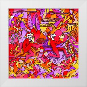 Green, Howie 12x12 White Modern Wood Framed Museum Art Print Titled - Dancing-Devils