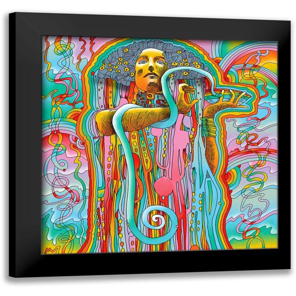 Green, Howie 15x15 Black Modern Framed Museum Art Print Titled - Mucha-Snake-Priestess