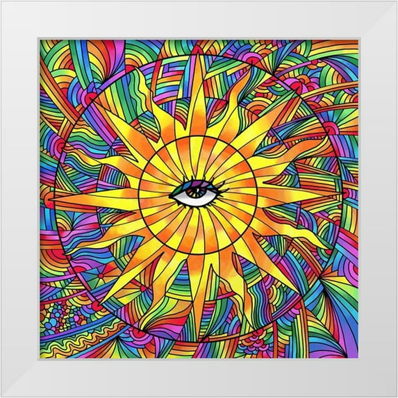 Green, Howie 15x15 White Modern Wood Framed Museum Art Print Titled - Sun Eye
