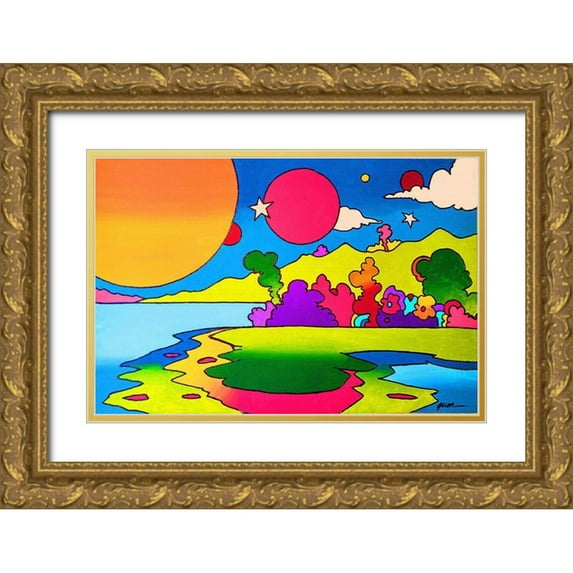 Green, Howie 18x13 Gold Ornate Wood Framed with Double Matting Museum Art Print Titled - Pop Art Landscape 1216