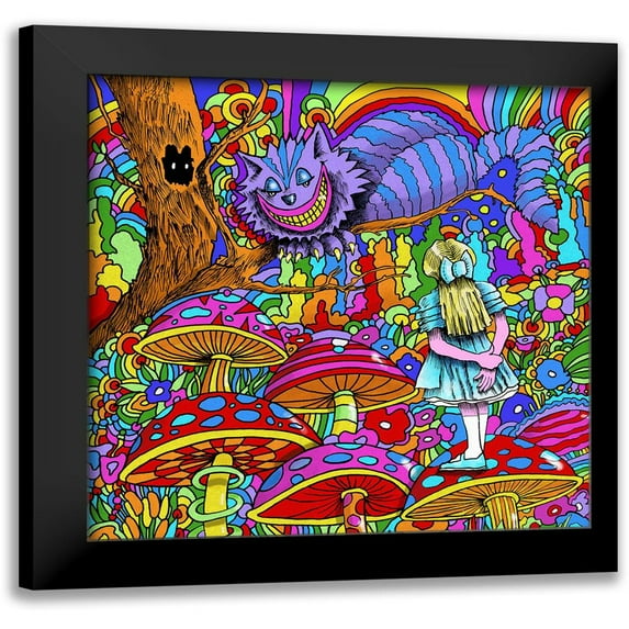 Green, Howie 20x20 Black Modern Framed Museum Art Print Titled - Cheshire Cat Alice