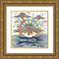 thumbnail image 1 of Green, Howie 20x20 Gold Ornate Wood Framed with Double Matting Museum Art Print Titled - Flying Cranes, 1 of 4