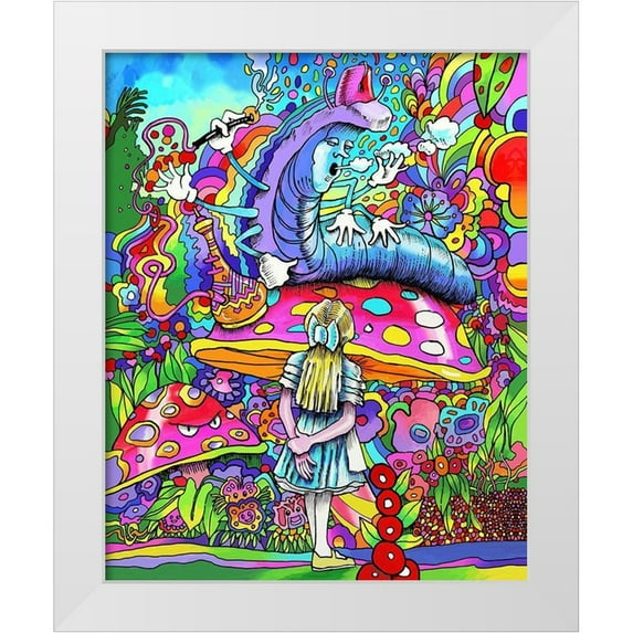 Green, Howie 20x24 White Modern Wood Framed Museum Art Print Titled - Caterpillar Alice portrait