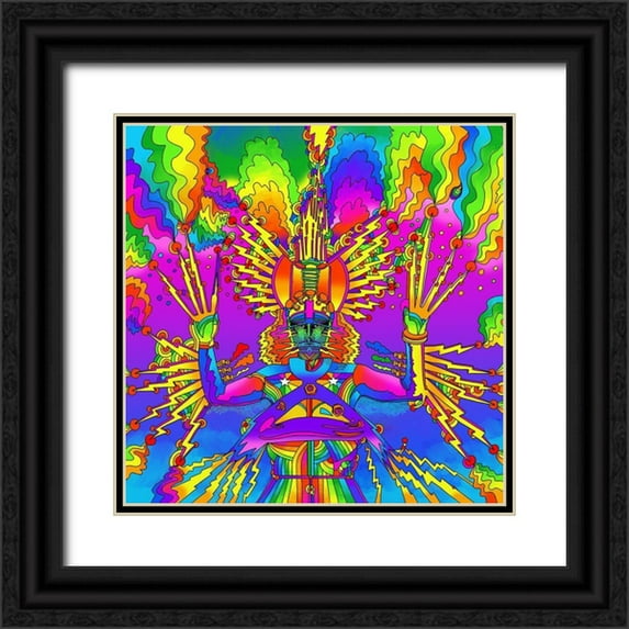 Green, Howie 26x26 Black Ornate Wood Framed with Double Matting Museum Art Print Titled - Lightning Man