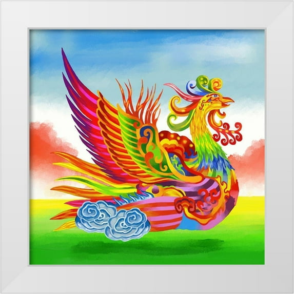 Green, Howie 26x26 White Modern Wood Framed Museum Art Print Titled - Night-Bird