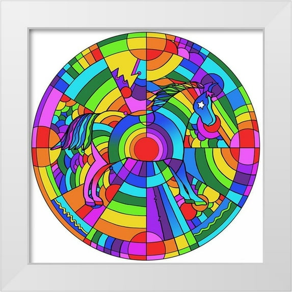 Green, Howie 26x26 White Modern Wood Framed Museum Art Print Titled - Pop Art Pony Circle