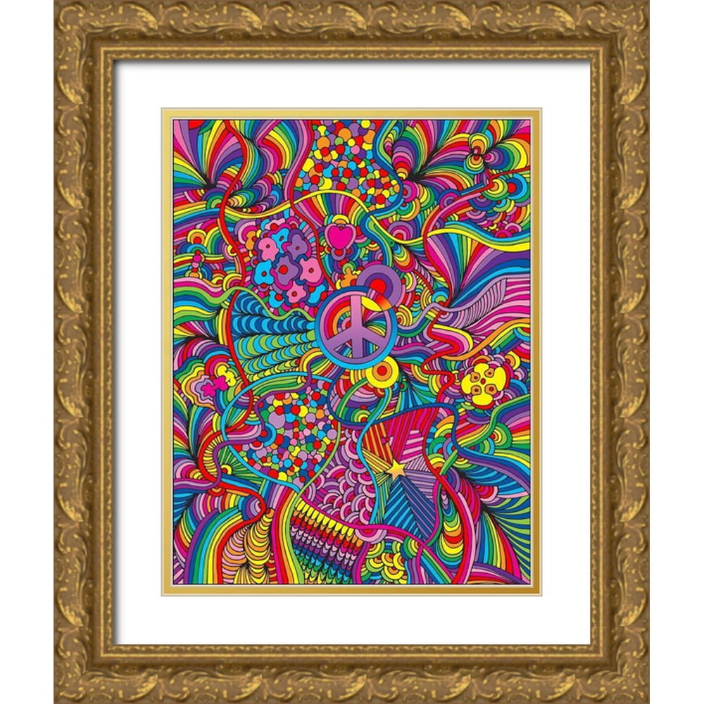 チェリーアイ 額縁　アートプリント画　額絵　アンティーク　32x 51 Green, Howie 26x32 Gold Ornate Wood Framed with Double Matting