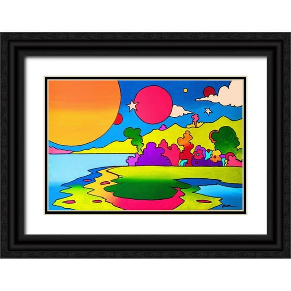 Green, Howie 32x23 Black Ornate Wood Framed with Double Matting Museum Art Print Titled - Pop Art Landscape 1216
