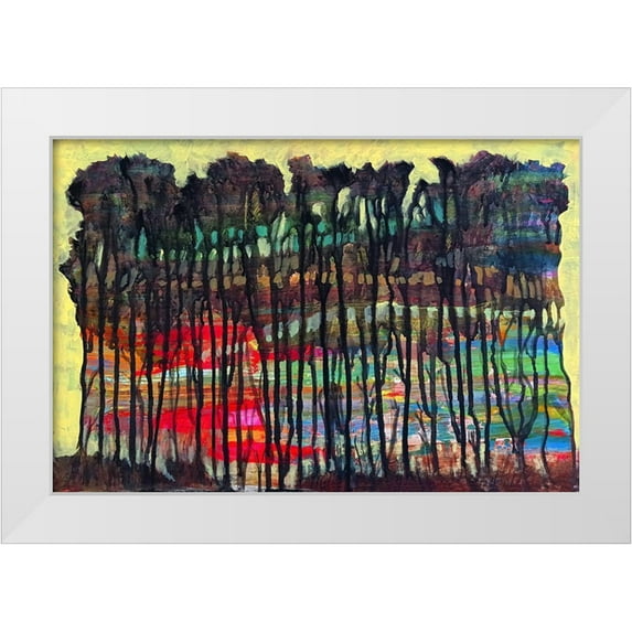 Green, Howie 32x23 White Modern Wood Framed Museum Art Print Titled - Trees-1