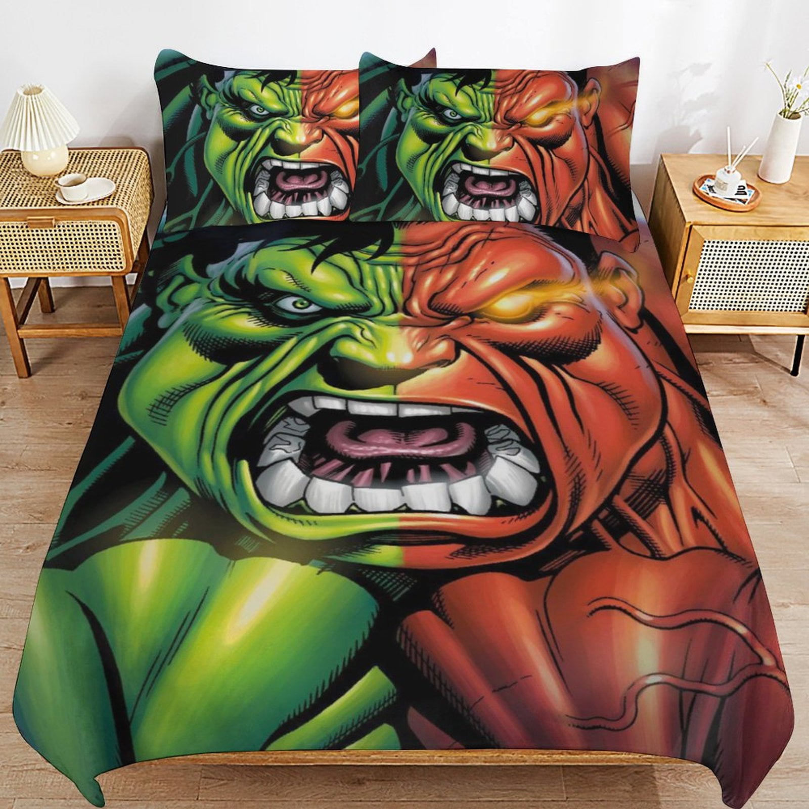 Green Hulk Bedding Sets Cute Bed Cover Anime Cartoon 3D Printed