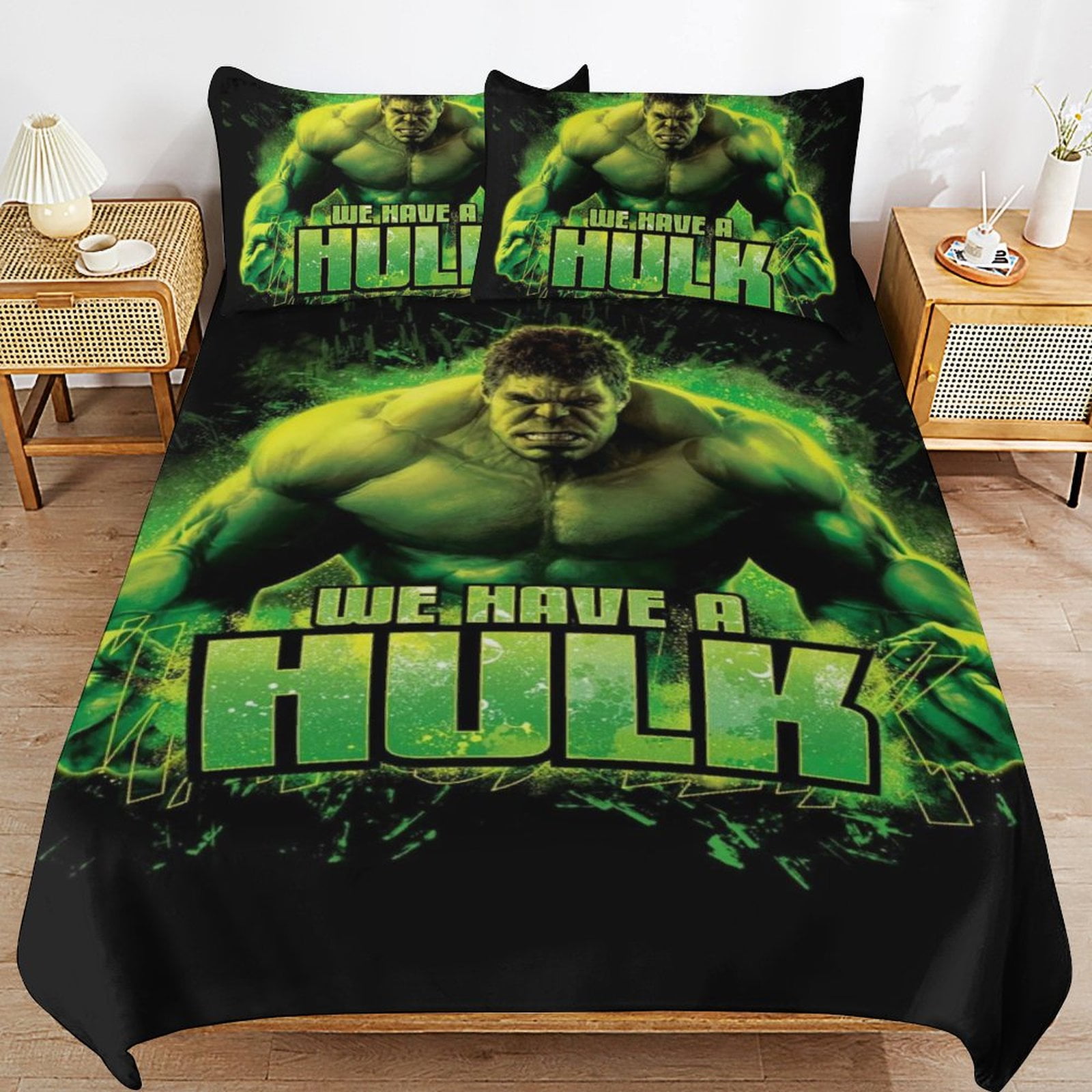 Green Hulk Bedding Sets Cute Bed Cover Anime Cartoon 3D Printed