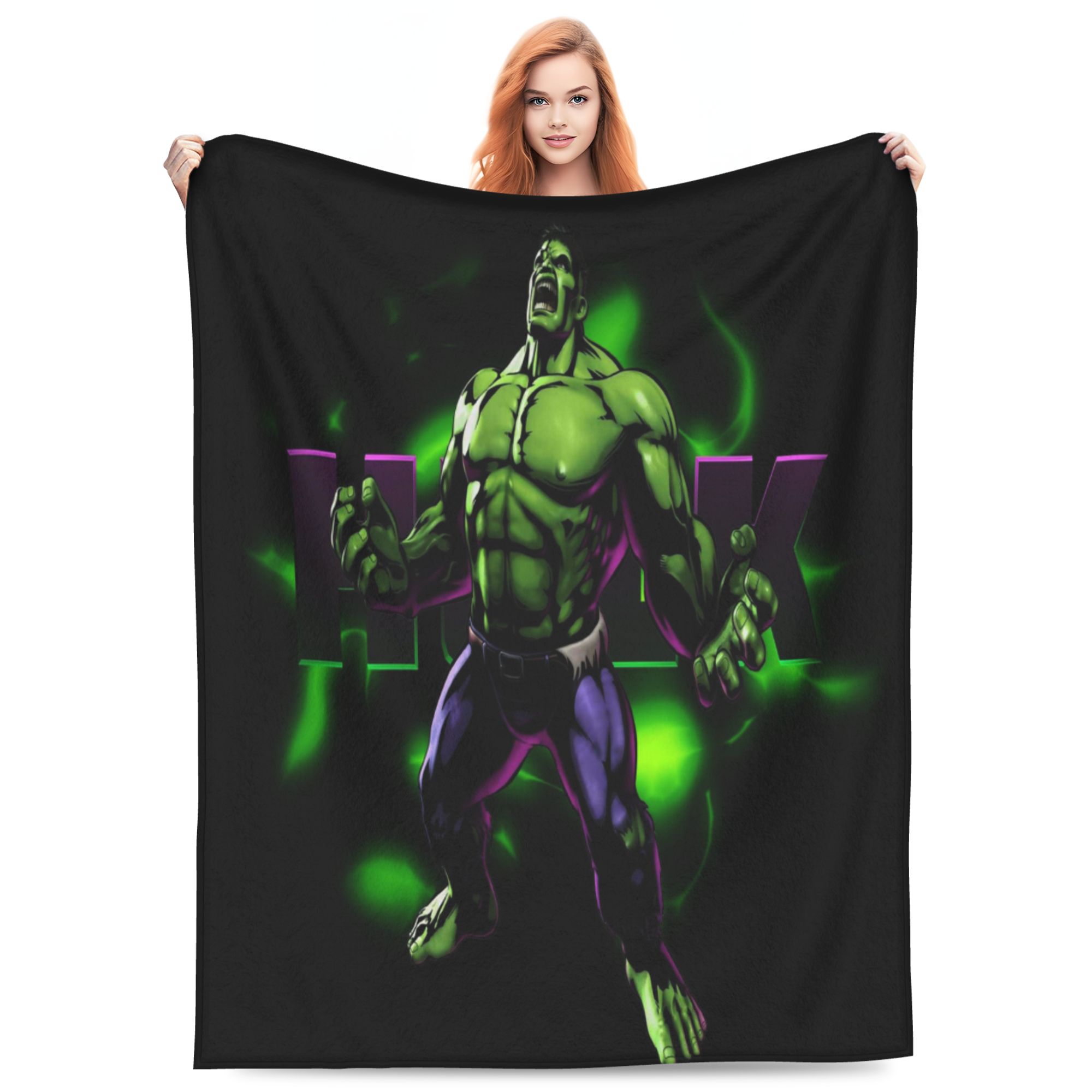 Green Hulk Blanket Ultra Soft Flannel Throw Blanket Lightweight Warm