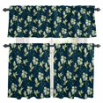 thumbnail image 1 of Green Hummingbird Kitchen Curtains Valances and Tiers Set of 3 Summer Animal Garden Flower Leaf Navy Blue Tier Curtains and Valance with Rod Pocket for Small Windows, 27.5"x36", 1 of 9