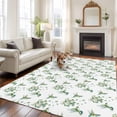 thumbnail image 1 of Green Hummingbird Large Area Rugs 6x9 ft Watercolor Summer Animal Garden Flower Leaf Washable Rug Non Slip Indoor Carpet Absorbent Floor Mat for Living Room Bedroom Dining Room, 1 of 9