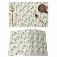 thumbnail image 1 of Green Hummingbird Placemats Set of 6, Summer Animal Garden Flower Leaf Linen Texture Non-Slip Place Mats Washable Table Mats for Kitchen Dining Table Decorations Indoor/Outdoor, 1 of 9