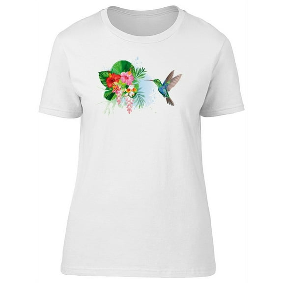 Green Hummingbird & Plants T-Shirt Women -Image by Shutterstock, Female Large