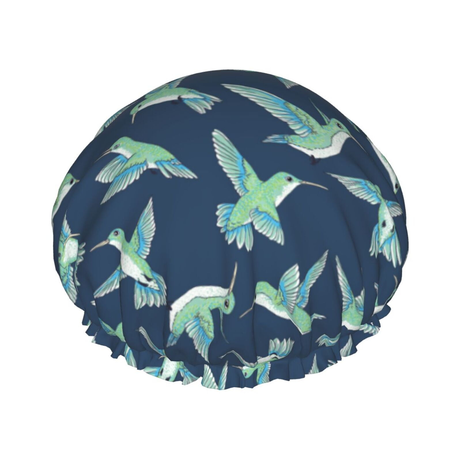 Green Hummingbird Shower Cap for Women, Double Waterproof Layers Shower ...