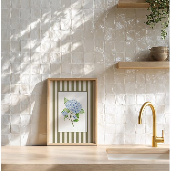 Green Hydrangea Print // Watercolour Prints, Farmhouse Wall Art, Cottage Core Prints, Coastal Granddaughter Aesthetic, Wall Art, Modern Wall Decor, 8x12 UNFRAMED