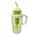 thumbnail image 1 of Green ICE CREAM Large Capacity Tumbler 1400ML (≈57oz) Portable Handle Straw Cup - with Built - in Straw, Leak - Proof Design, BPA - Free Material - for Daily Commute, Office Use, Outdoor Activities,, 1 of 7