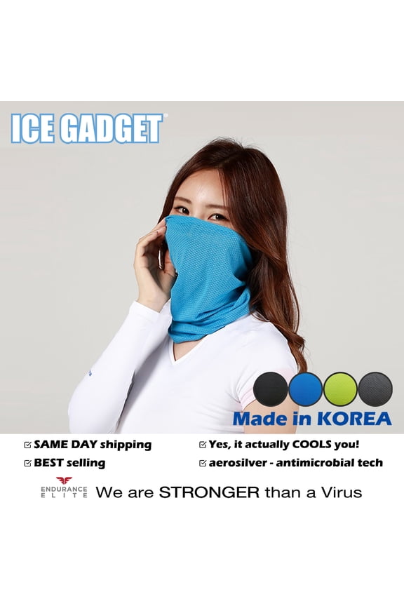 Green Ice Gadget Cooling Neck Gaiter Mask Tube Scarf Half Face Mask Ultra Breathable Balaclava-Cycling Fishing Running Hunting Motorcycle (Neon Green)