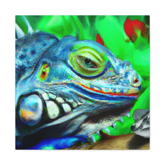Green Iguana Dreamscape - Canvas