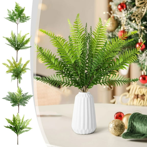 Green Imitation Fern Plastic Artificial Grass Leaves Plant for Home Wedding Christmas Tabletop Decor