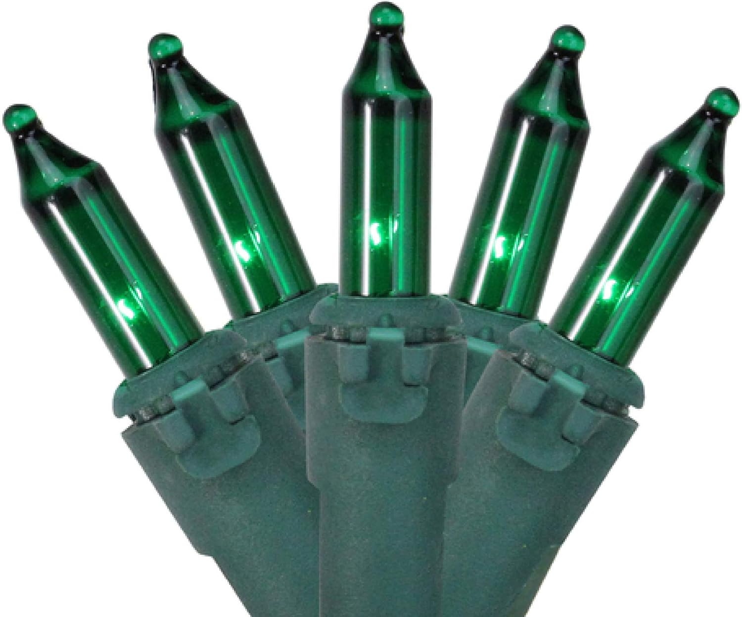 Green Incandescent Net Style Christmas Lights 6Ft Green Wire