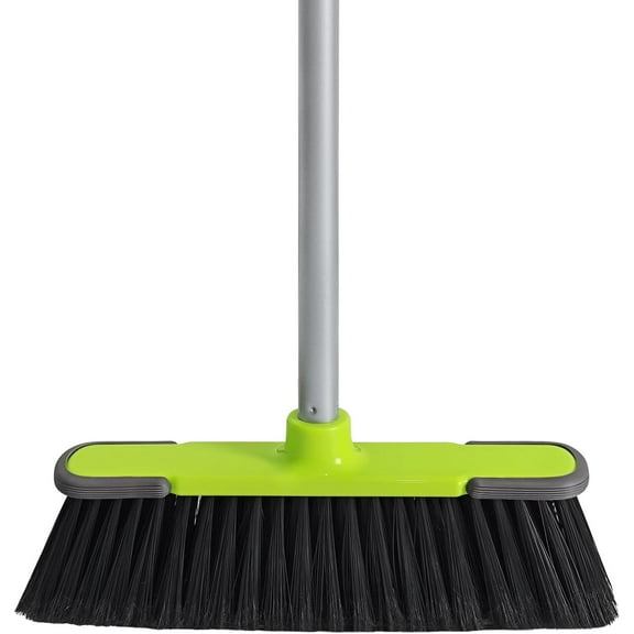 Green Indoor Broom 54" Long Handle House for Floor Cleaning Sweeping Kitchen, Garage, Lobby, Patio and Garden