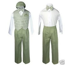 Green Infant  Boy Toddler Formal Wedding Party Suit Vest Set Outfits S-XL 2T-4T