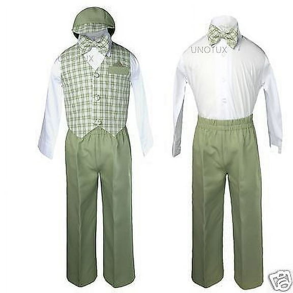 Green Infant  Boy Toddler Formal Wedding Party Suit Vest Set Outfits S-XL 2T-4T