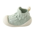 thumbnail image 1 of Green Infant Walking Shoes For Girls With Soft Sole Non-Slip Soles Solid Color Design For Newborns, 1 of 4